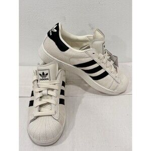 Adidas Superstar II W Women 6.5 White Black Calf Leather Shell Toe Sneakers NWT